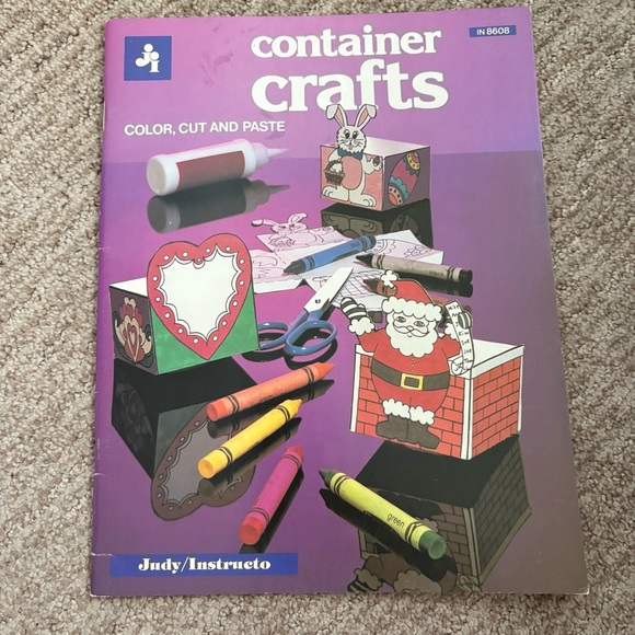 VTG Container Crafts Instruction Book - Judy Instructo - Color, Cut, And Paste - Picture 1 of 3